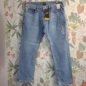 Lee Men's Light Blue Jeans 36×30 Slim Fit Stretch
